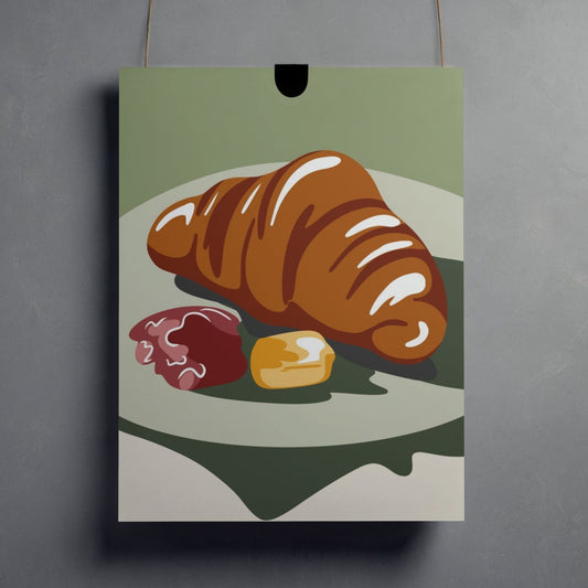 Croissant Poster in Museumsqualität | Seidenmatter Kunstdruck in div. Größen - Jasmin Moody
