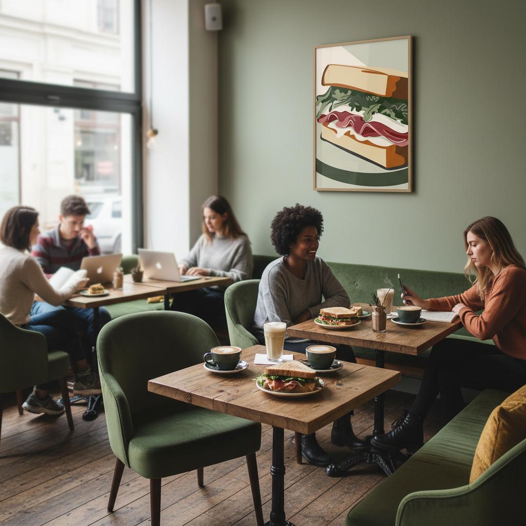 Kunstdruck - Set "Moderne Café - Kultur" - 3er Set in Museumsqualität - Jasmin Moody